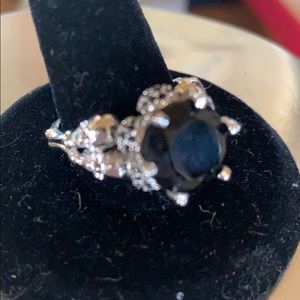 Jewelry - Sterling Silver and Black Sapphire Gem Skull Ring Jewelry - Sterling Silver and Black Sapphire Gem Skull Ring